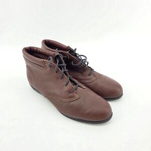 Daniel Green Sports Womens Brown Leather Lace Up Ankle Boots Comfort Shoes